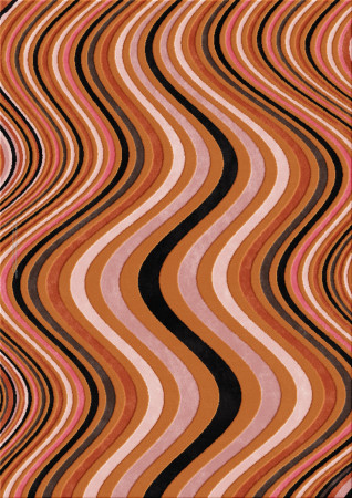 Anna-Veda 9753-sound waves - handgefertigter Teppich,  getuftet (Indien), 24x24 5ply Qualität