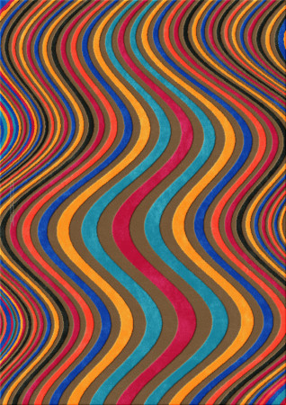 Anna-Veda 9718-sound waves - handgefertigter Teppich,  getuftet (Indien), 24x24 5ply Qualität