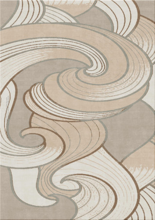 art nouveau 9840-wavey - handgefertigter Teppich,  tibetisch (Indien), 100 Knoten Qualität