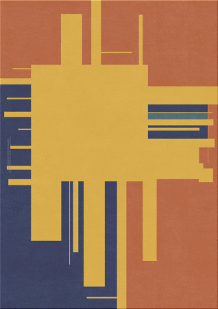 Bauhaus 10360-retrospective - handgefertigter Teppich,  getuftet (Indien), 24x24 5ply Qualität