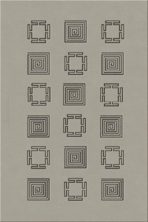 Anna-Veda 11318-element meander- handgefertigter Teppich,  getuftet (Indien), 24x24 5ply Qualität