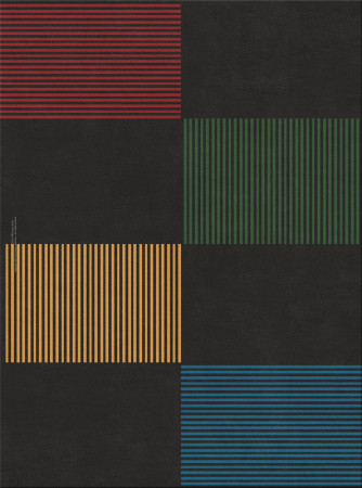 Bauhaus 11640-striped boxes - handgefertigter Teppich,  getuftet (Indien), 24x24 5ply Qualität