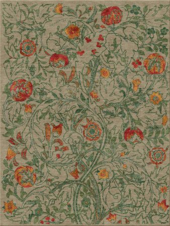 William Morris 12801-floral melancholy - handgefertigter Teppich,  tibetisch (Indien), 100 Knoten Qualität
