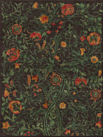 William Morris 12800-floral melancholy - handgefertigter Teppich,  tibetisch (Indien), 100 Knoten Qualität