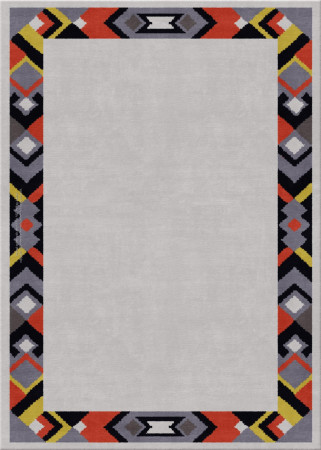 Bauhaus 12866-mark square - handgefertigter Teppich,  tibetisch (Indien), 60 Knoten Qualität