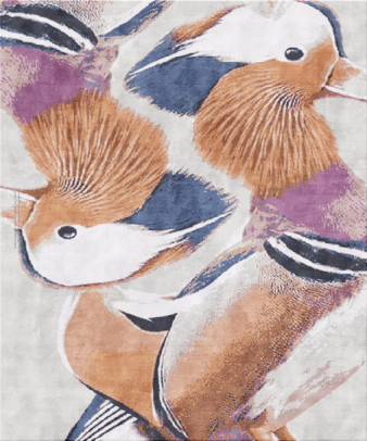 attitude 5724-pidgeons - handgefertigter Teppich,  tibetisch (Indien), 100 Knoten Qualität