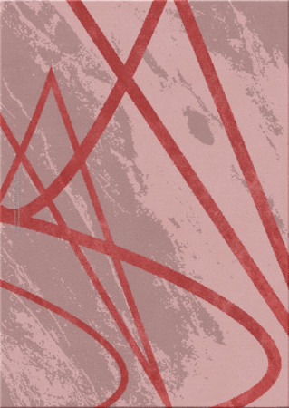 TEMPER by Osnat Soffer 7270-redroude - handgefertigter Teppich,  getuftet (Indien), 24x24 5ply Qualität