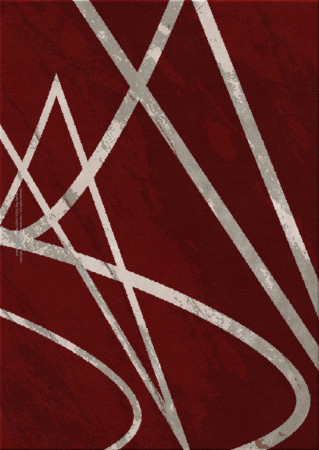 TEMPER by Osnat Soffer 6873-redroude - handgefertigter Teppich,  getuftet (Indien), 24x24 5ply Qualität