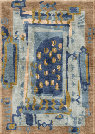 Anna-Veda 7788-ed007 Osnat Soffer- handgefertigter Teppich,  tibetisch (Indien), 60 Knoten Qualität