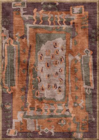 Anna-Veda 7874-ed007 Osnat Soffer- handgefertigter Teppich,  tibetisch (Indien), 60 Knoten Qualität