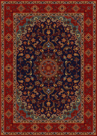 alto nodo 7822-Isfahan - handgefertigter Teppich,  persisch (Indien), 40x40 3ply Qualität