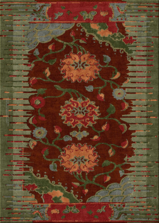 Anna-Veda 8509-traditional cuts - handgefertigter Teppich,  tibetisch (Indien), 100 Knoten Qualität