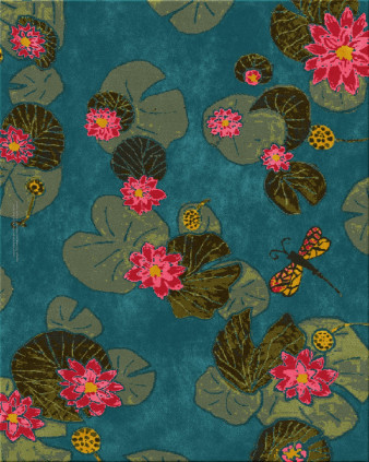 Anna-Veda 8147-livid lotus - handgefertigter Teppich,  getuftet (Indien), 24x24 5ply Qualität