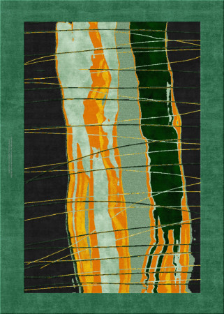 Anna-Veda 8352-streifen4 - handgefertigter Teppich,  tibetisch (Indien), 100 Knoten Qualität