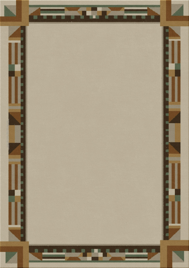 Bauhaus 9190-geometrical loop - handgefertigter Teppich,  getuftet (Indien), 24x24 5ply Qualität