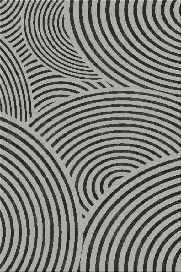 Anna-Veda 11122-overlapping circles - handgefertigter Teppich,  getuftet (Indien), 24x24 5ply Qualität